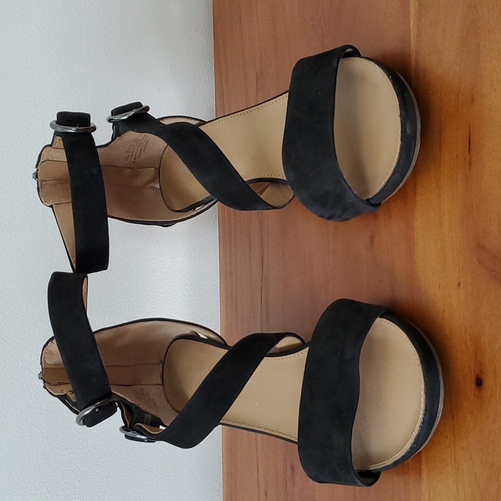 Franco Sarto black suede sandals